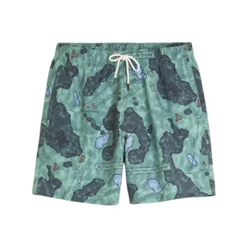 Hollister Swimming Shorts Men's Green Print