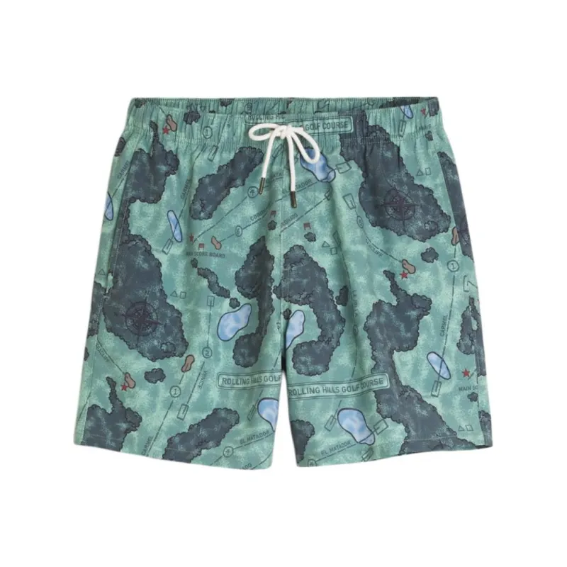 Hollister Swimming Shorts Men's Green Print-0