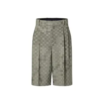 LOUIS VUITTON Tailored Wide Damier Damoflage Wool Shorts