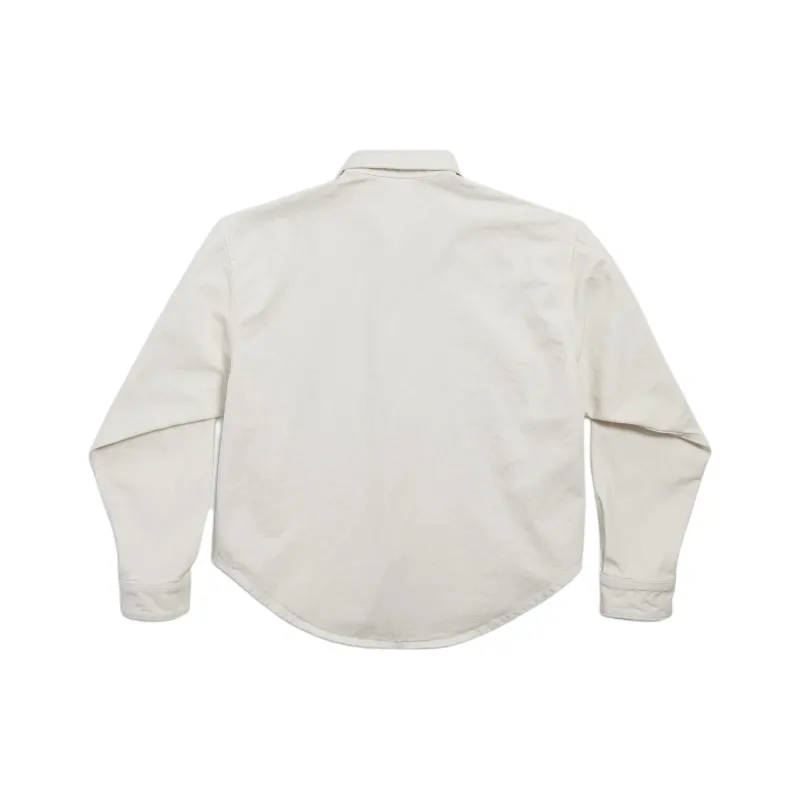 Balenciaga Long Sleeve Oversized Shirt 'White'-2