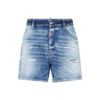 DSQUARED 2 Light Scarface Wash Bro Jean Shorts