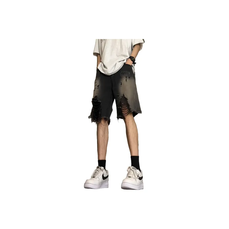 UNthemed Denim Shorts Unisex Black-0