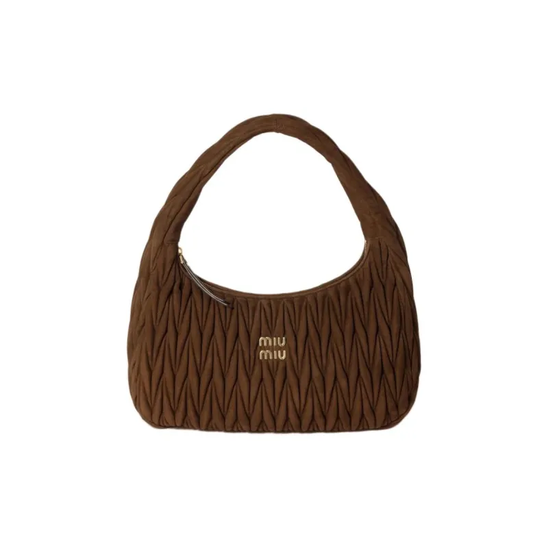 MIU MIU Wander Series Lambskin Handbag Extra Large Women's Cocoa Brown-0