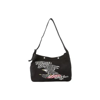 Schott N.Y.C. Younger Song Collaboration Cotton Shoulder Bag Men's Black