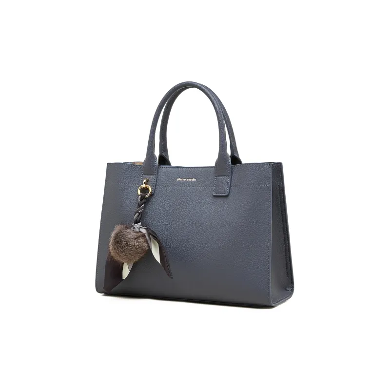 PIERRE CARDIN Split Cow Leather Handbag, Shoulder Bag, Crossbody Bag Regular Women's Blue/Beige/Milk Tea-1
