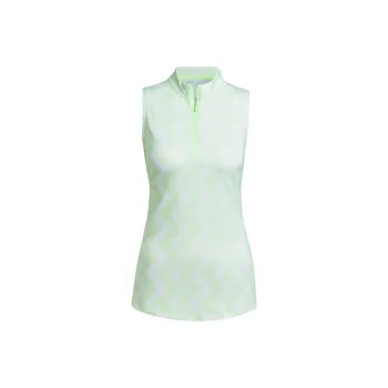 Adidas Women's Ultimate365 Ottoman Printed Sleeveless Polo Shirt White