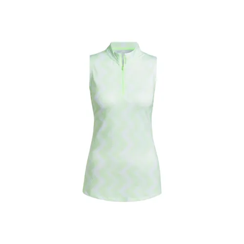 Adidas Women's Ultimate365 Ottoman Printed Sleeveless Polo Shirt White