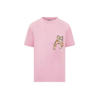 MSGM Cat-Embellished Crewneck T-Shirt