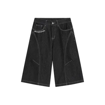 Kung Fu Panda Denim Shorts Unisex Original Denim Black