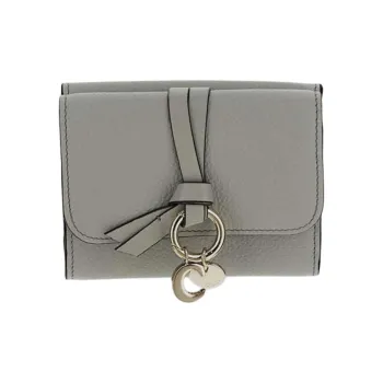 Chloe Alphabet Leather Wallet Women's Blue Mist