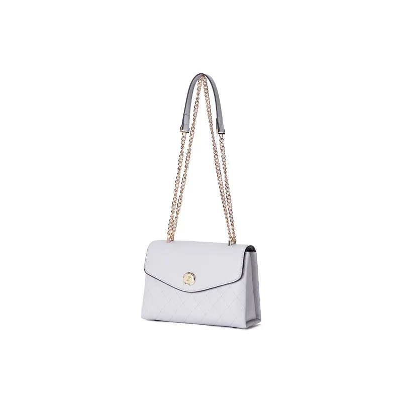 Dubaolu Polyurethane Envelope Bag, Shoulder Bag, Crossbody Bag Medium Size Women's Gray White/Ecru/Black-2