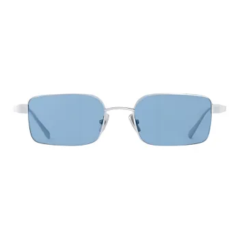 LOUIS VUITTON Metal Rectangular Sunglasses Men's Silver