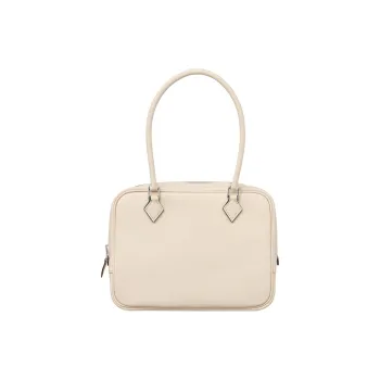 HERMES Plume Swift Calfskin Handbag Mini Women's 10 Craie Milkshake White