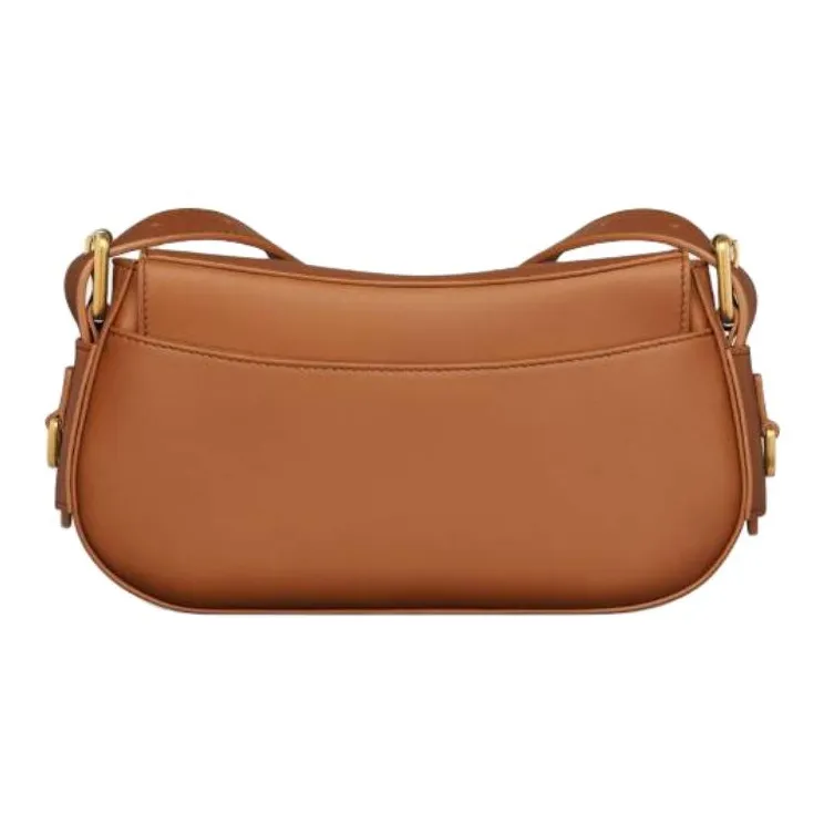 DIOR Calfskin Shoulder Bag Small Size Women's Brown-4