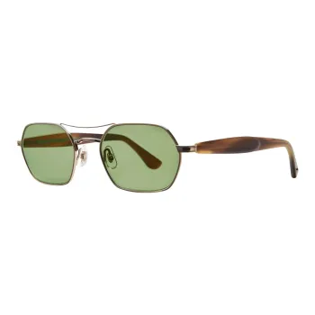 GARRETT LEIGHT Acetate Metal Aviator Sunglasses Unisex Gold