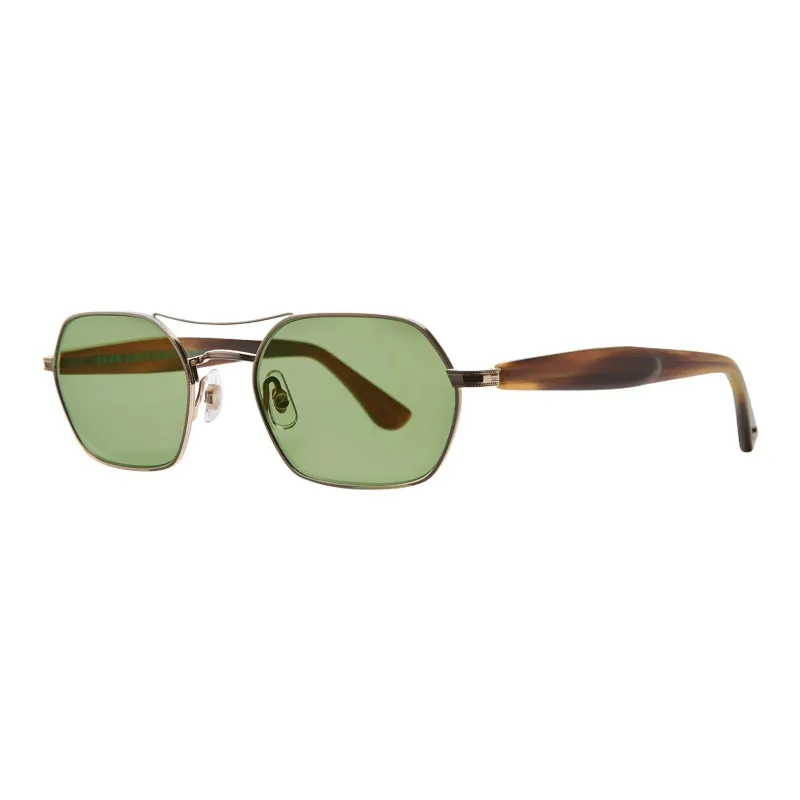 GARRETT LEIGHT Acetate Metal Aviator Sunglasses Unisex Gold-0