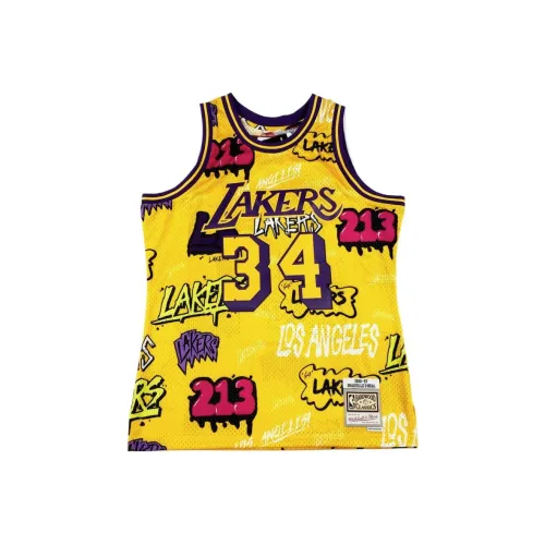 Mitchell Ness 'LA Lakers 1996 Shaquille O'Neal' Slap Sticker Swingman Jersey Vest Top