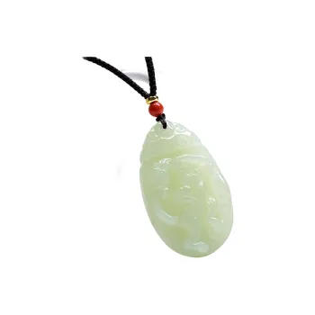 MARY WINDSOR Pendants Pale Greenish White Jade Unisex