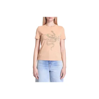Chloé Snake Printed Crew Neck T Shirt
