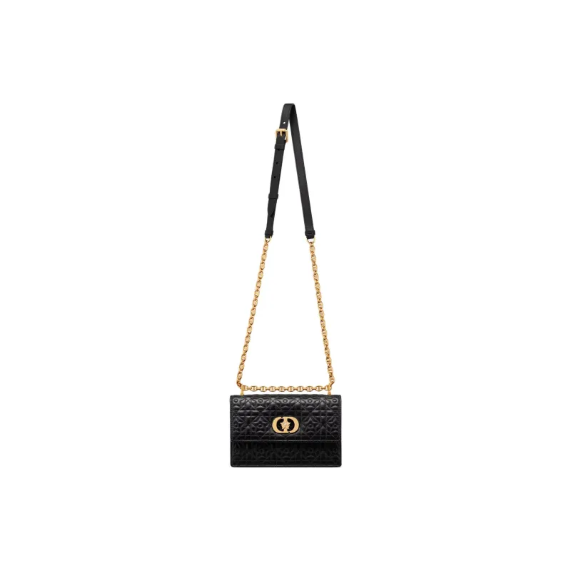 DIOR Miss Caro Sheepskin Shoulder Bag Mini Women's Black-1