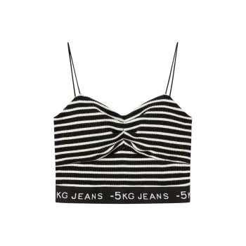 CHUU Tank Tops Women's Black White Stripes