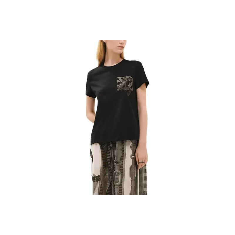 HERMES T Shirts Women's Black-0