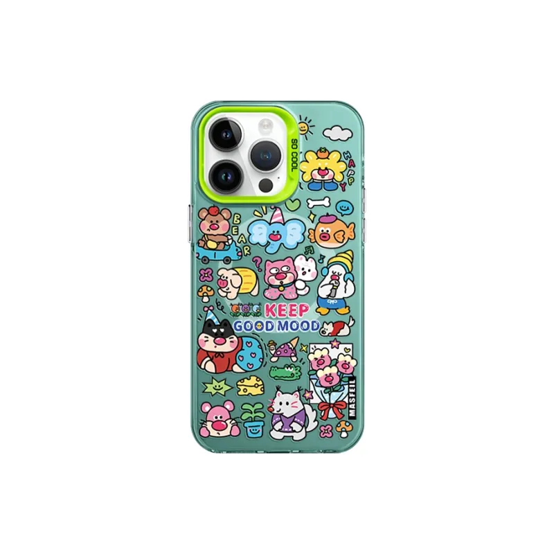 Marsfield Acrylic Material Magnetic Case Happy Graffiti Phone Cases Compatibility Apple 16/15/14/13 Pro/Pro Max-2