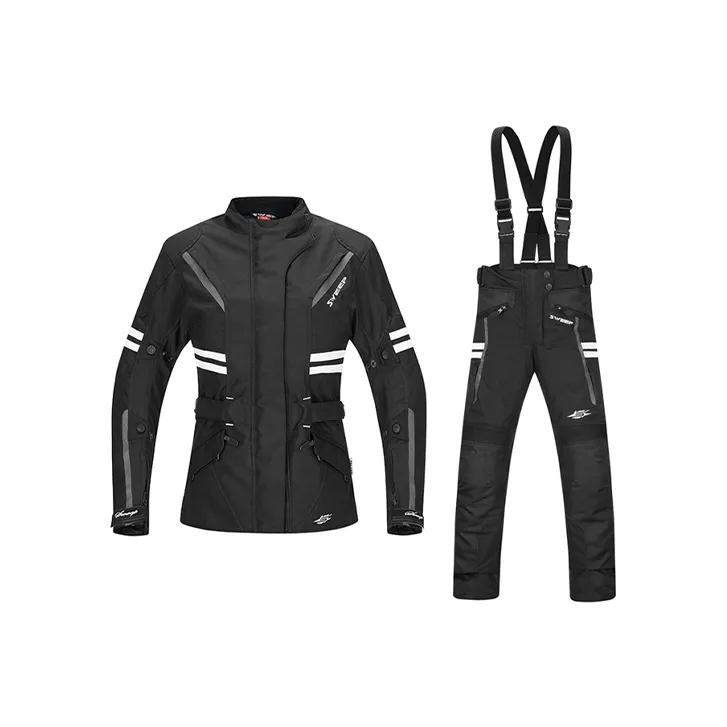 SWEEP Racing Suits / Motorcycle Suits Unisex Janet Black White Top+Black White Pants TJJAN 00+TT-0