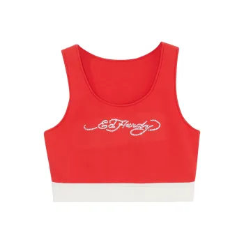 Ed Hardy Tank Tops Women's Warm Rose Red E1PAW001