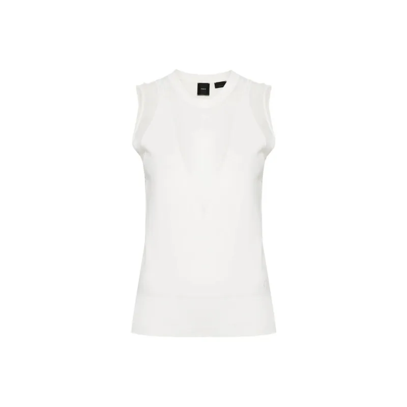 PINKO Sleeveless Tulle Detailed Shirt-4