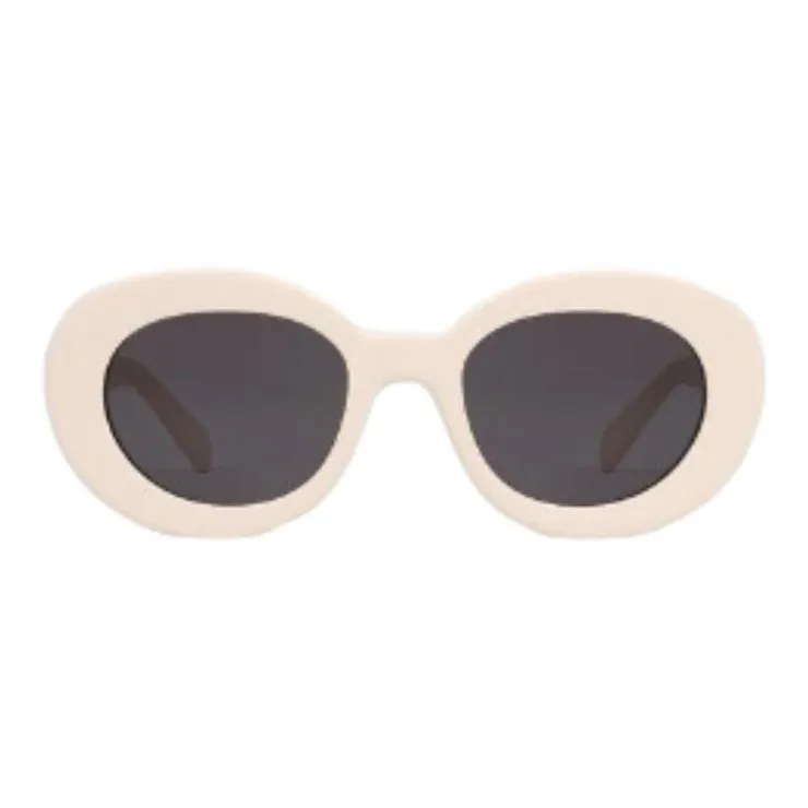 CELINE Acetate Irregular Shape Sunglasses Men's White-1