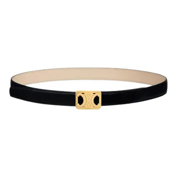 CELINE Calfskin Leather Belts Women's Black 