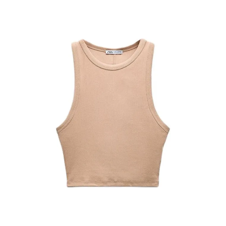 ZARA Tank Tops Women's Light Pink-0