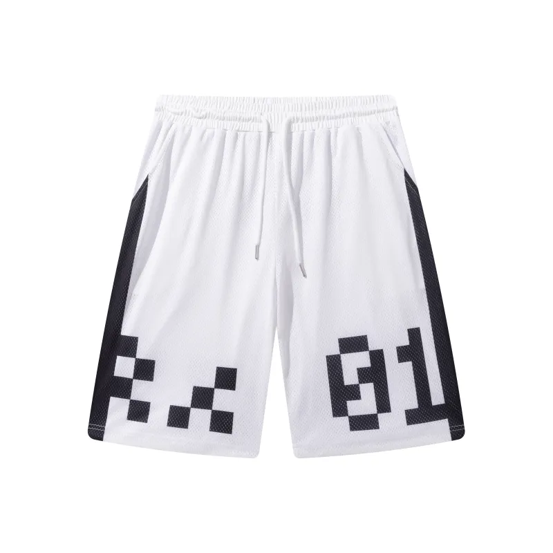 FireMonkey Basketball Shorts Unisex Black White-0