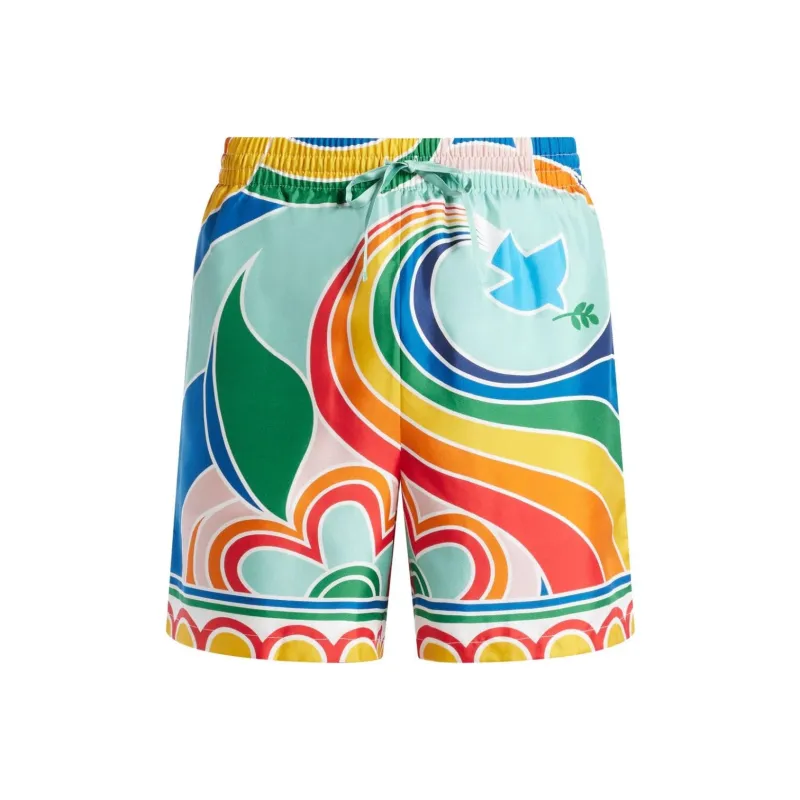 CASABLANCA Le Pouvoir Des Fleurs Silk Shorts-0