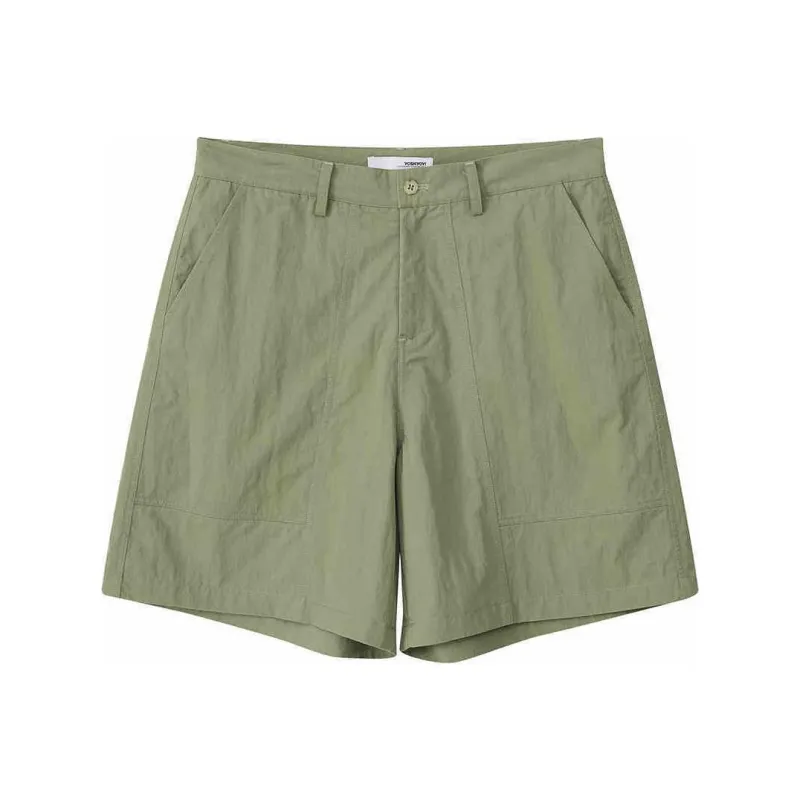 YOSHIYOYI Cargo Shorts Unisex Yellow Green-0