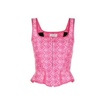 Marine Serre Tank Tops Women's Pink