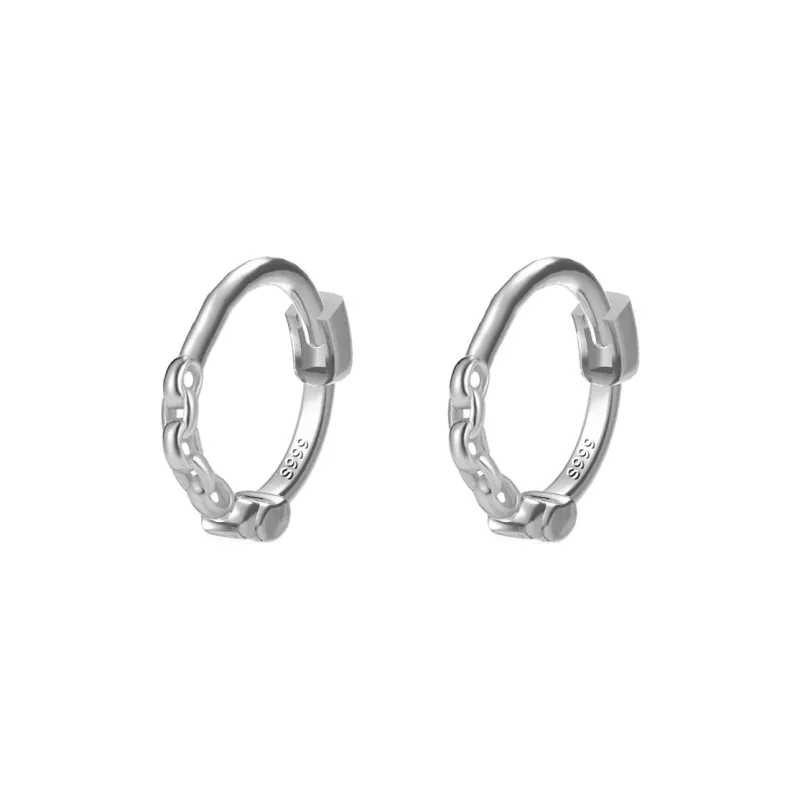 GUDUD S999 Fine Silver Earrings Unisex-0