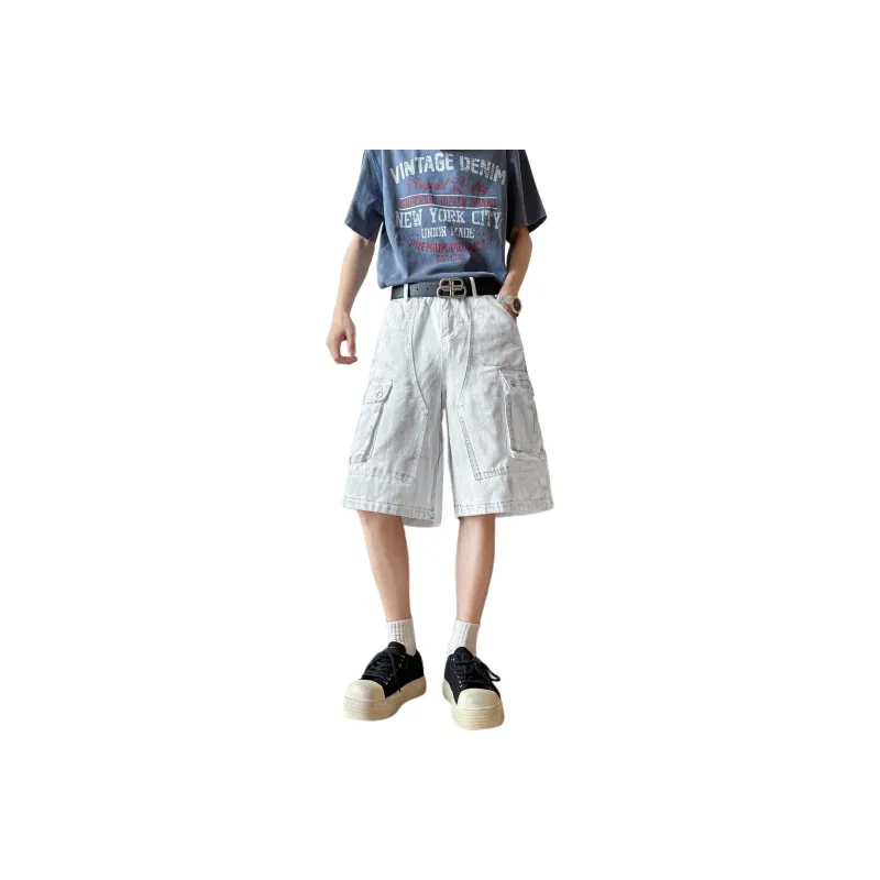 RVANGUARD Denim Shorts Unisex White-0
