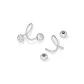 [999 Fine Silver]4mm Double Round Tip Zircon Stud Earrings
