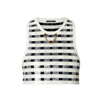 LOUIS VUITTON Tank Top Women's Black White