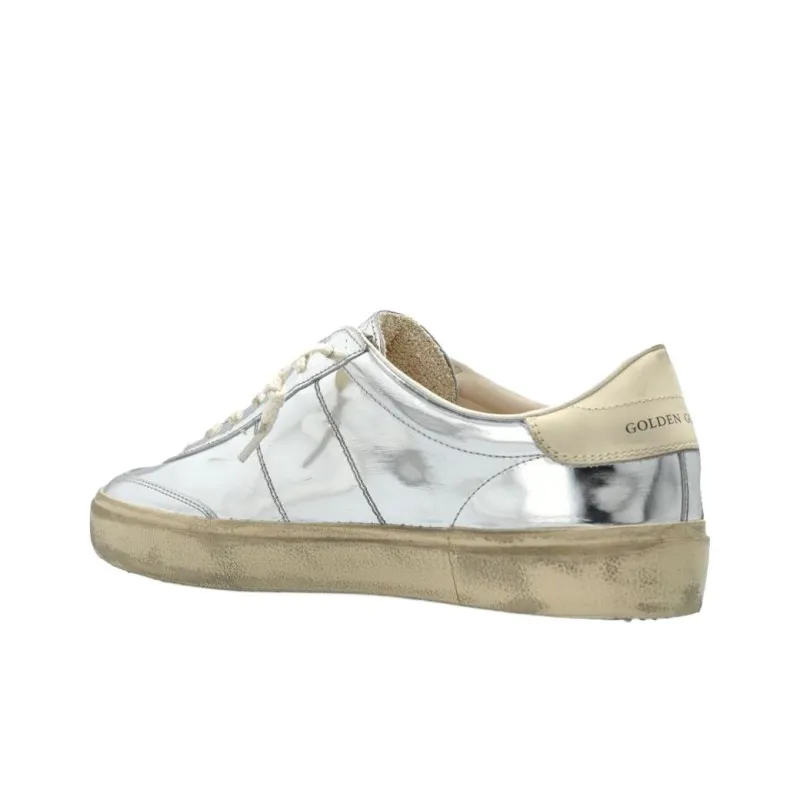 Golden Goose Low Top Skateboard Shoes Men's Silver-3