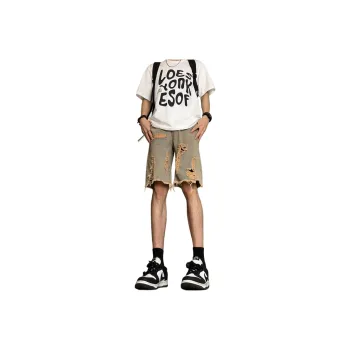 FA2LO Denim Shorts Unisex Yellow Mud