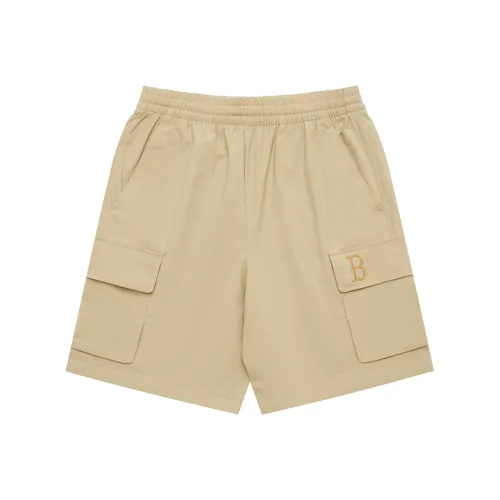 MLB Base Logo Casual Shorts Unisex Linen Beige Yellow