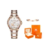 Rose Case White Dial Ceramic Strap Women's[Orange Heart Orange Box]