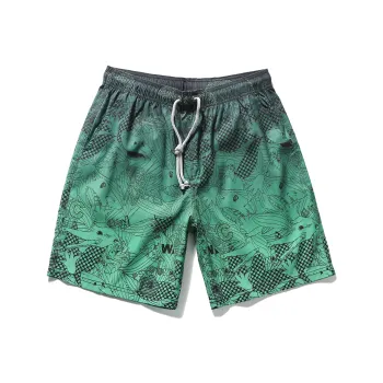 GAILANG Beach Shorts Men's Black Green Gradient