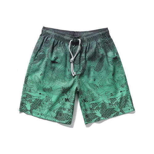 GAILANG Beach Shorts Men's Black Green Gradient