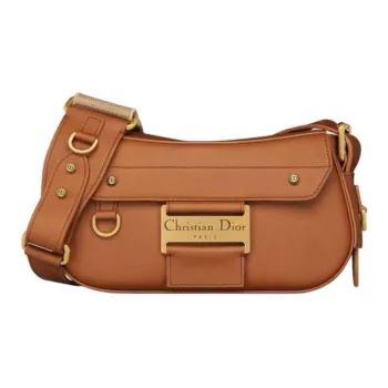 DIOR Calfskin Shoulder Bag Small Size Women's Brown