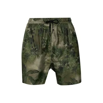 Roberto Cavalli Tiger Tooth detailed Camouflage print Swim Shorts