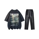 Clothing Set (Dark Blue Top+Black Pants)